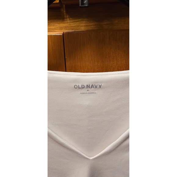 Old Navy V-Neck Top Womens XL White Long Sleeve Jersey Knit Casual Basic - Picture 4 of 4